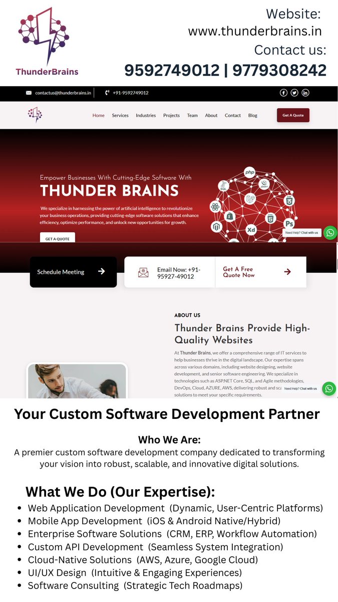 ThunderBra28486's tweet image. Thunder Brains is a premier custom software development and IT consulting firm operating across the (Gurugram) and (Mohali). 
#mohali #gurugram #customsoftwaredevelopment #development #company