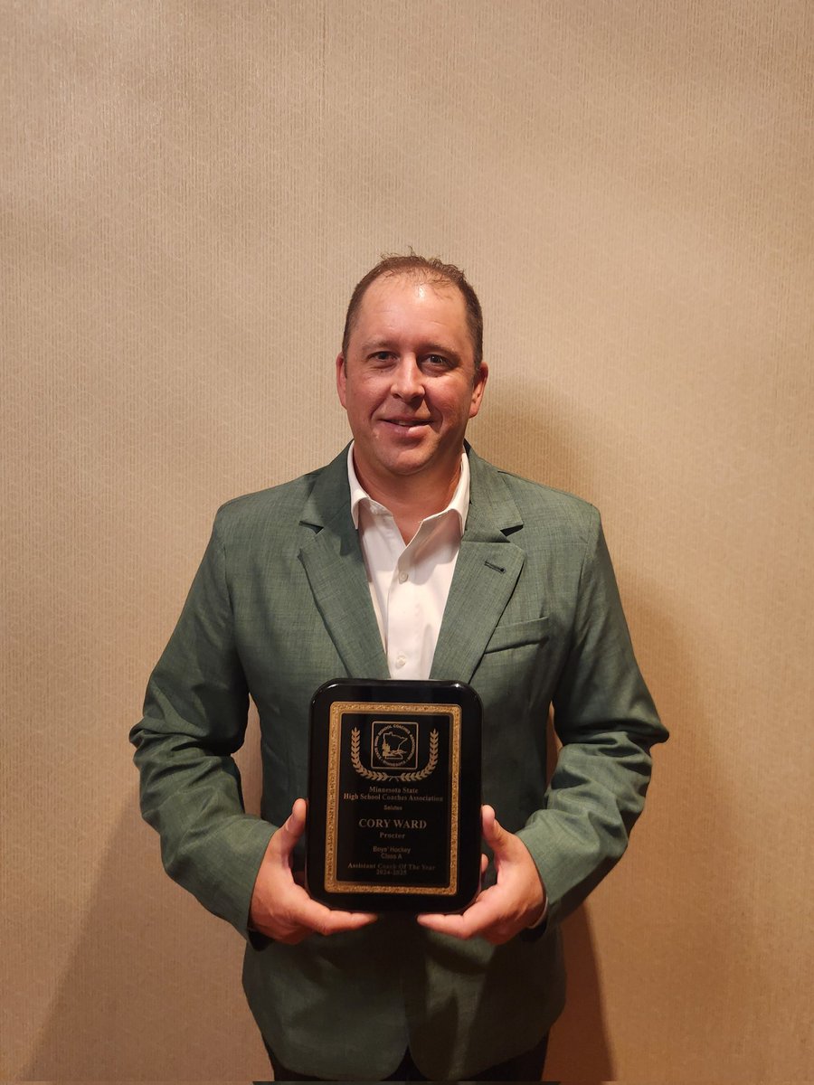 Congratulations again to Coach Ward on being named Class A Boys Hockey Assistant Coach of the Year. #Railstrong