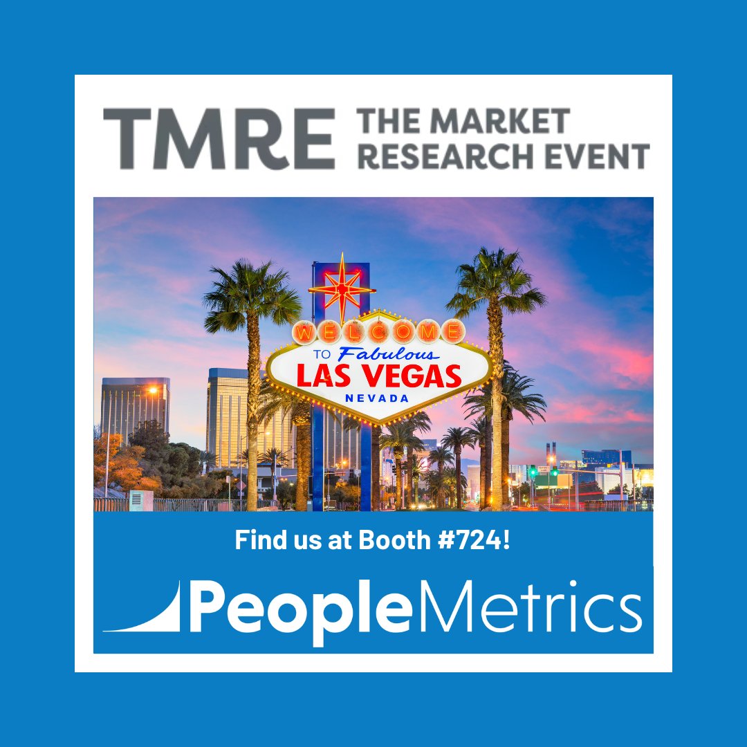 We’re heading to #TMRE2025!
 
The biggest stage in insights and research takes over Las Vegas from October 27–30, and we can’t wait to see you there.
 
📍 Booth #724 
Stop by to meet the PeopleMetrics team and see how verified data and custom research panels are reshaping the