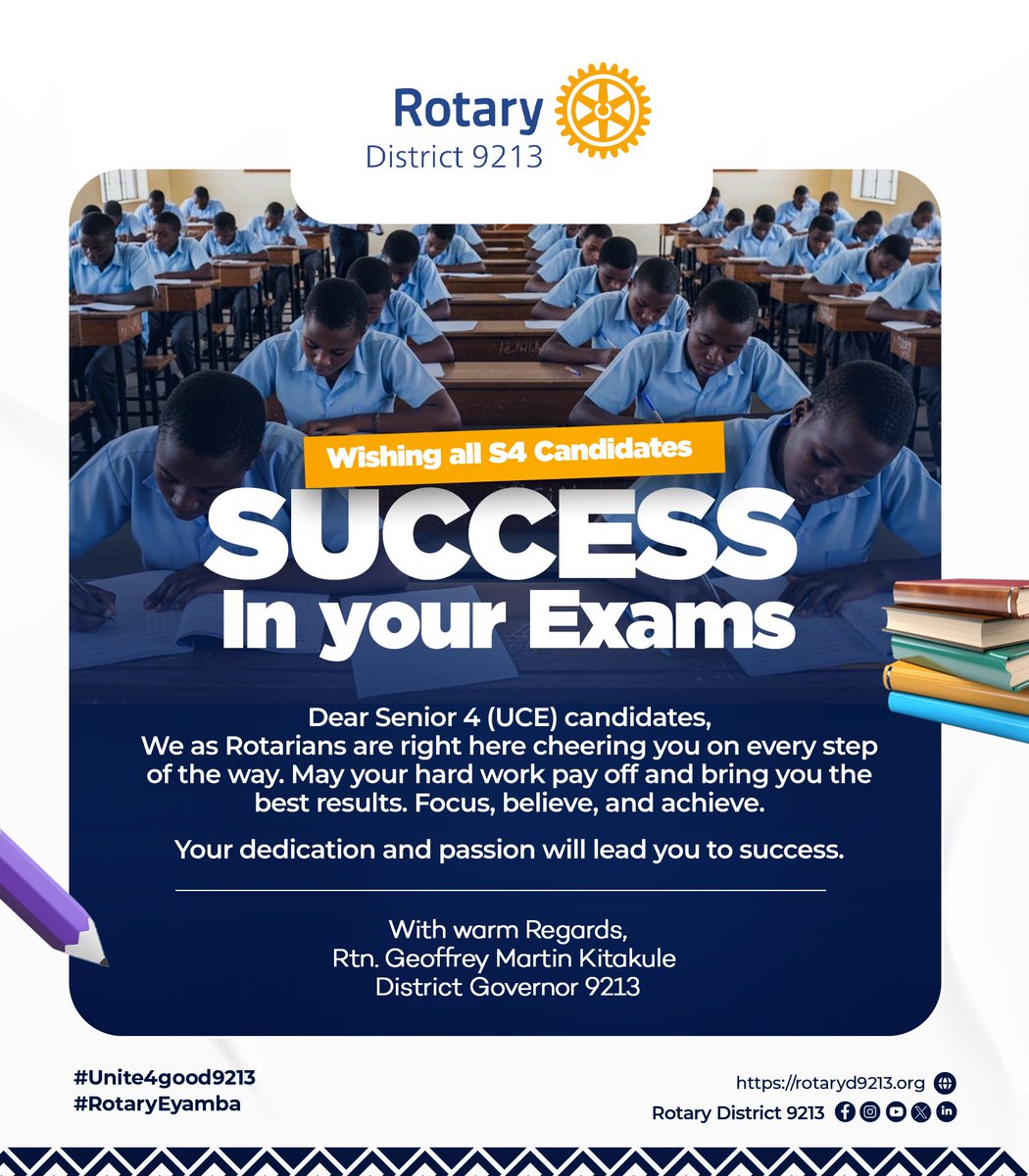 Rotary's commitment to basic education and literacy focuses on improving access to quality education, empowering educators, and promoting literacy. We support vulnerable populations, provide scholarships, and engage communities.
Success to S4 Candidates.
#RotaryEyamba