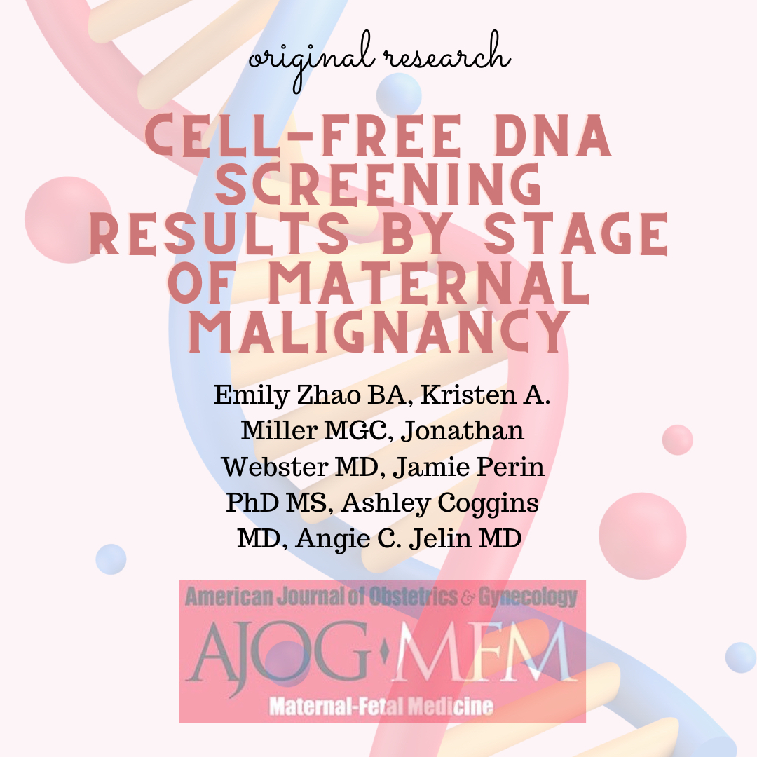 ajogmfm's tweet photo. Maternal malignancy is known to be associated with abnormal cell-free DNA results. This retrospective review of 97 cases of malignancy in pregnancy found that early stage, solid tumors are less likely to impact cell-free DNA screening results than metastatic tumors. 

Read more at https://t.co/5IkbtPAxfY

#maternalmalignancy #cancerinpregnancy #cellfreeDNA #NIPT #NIPS