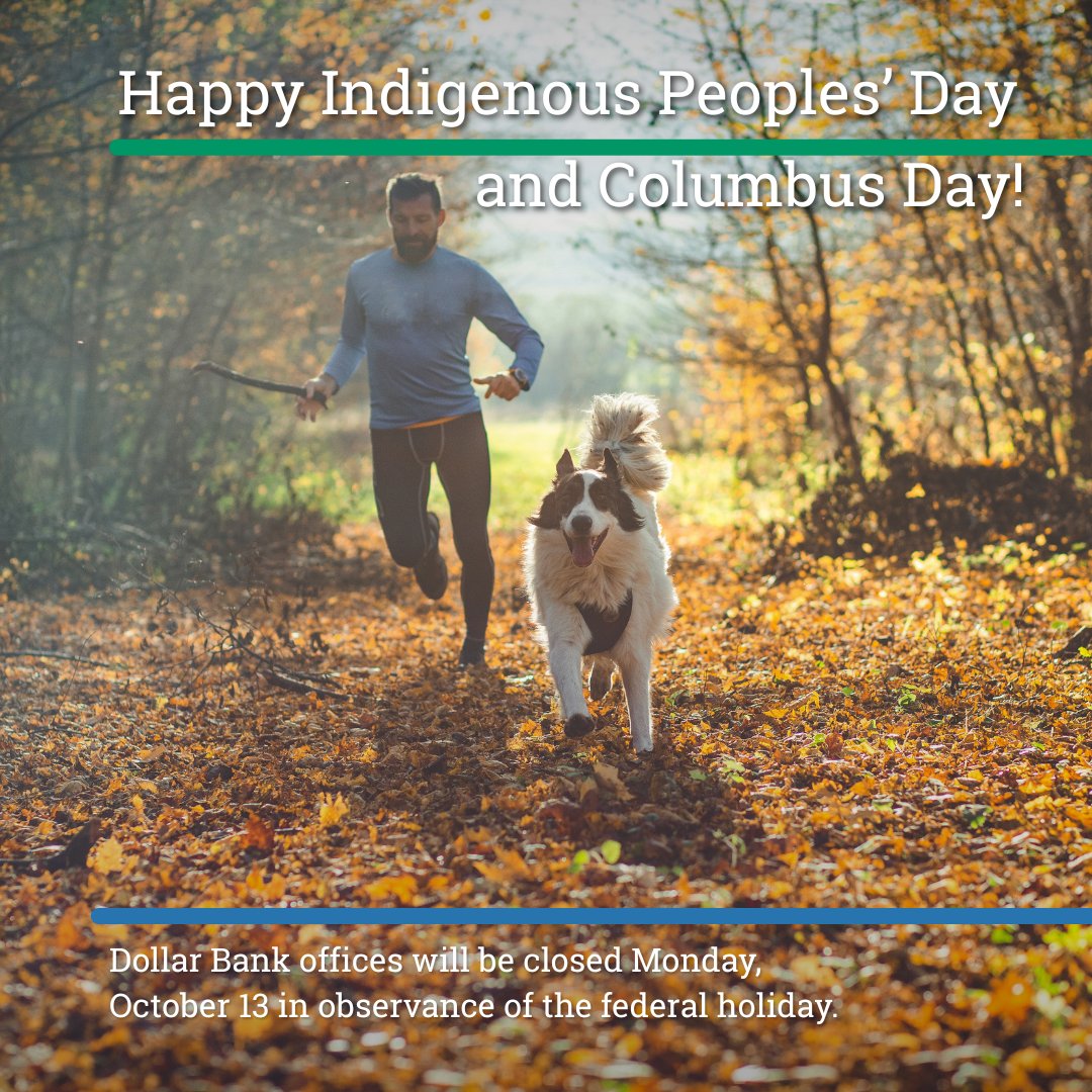 This Monday, October 13, our offices will be closed for the federal holiday. If you need to send money, pay a bill or deposit a check, use Online Banking or our mobile app!