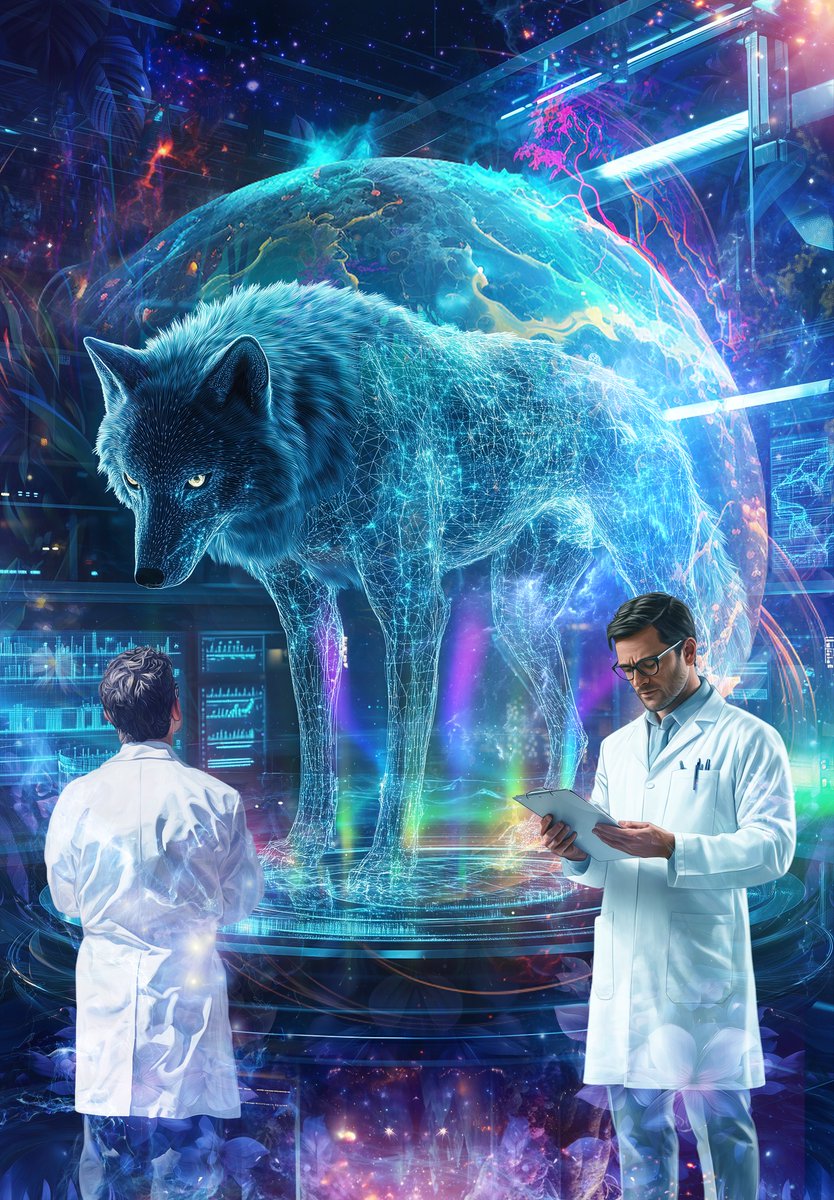 PhilosophyNow's tweet photo. In the lead article of the new issue, "#DeExtinction: Bringing Back Beasts or Playing God?", John Kennedy Philip revives the #EthicalDebate around #resurrecting species. Art by Cameron Gray. https://t.co/B8qXuNrpqB https://t.co/j7loK4dTqN