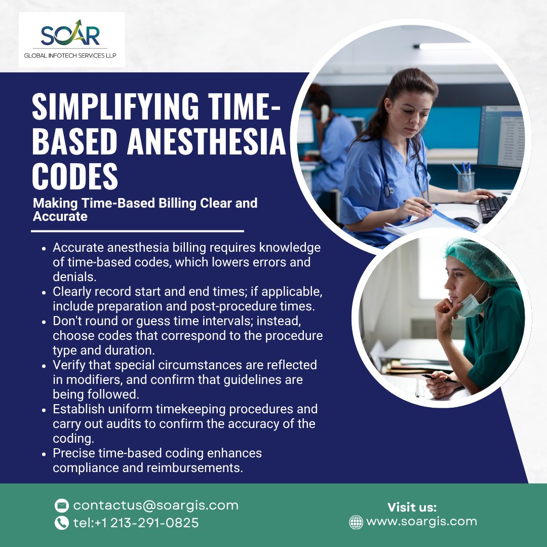 Socialmedi16996's tweet image. There is no need for intricate time-based anesthesia codes. Use the right codes, minimize errors, and maintain accurate records for more seamless billing.
#AnesthesiaCoding #CPTCodeAnesthesia #AnesthesiaCodesCPT #CodingAnesthesia #ProcedureCodeForAnesthesia #soar
#soarglobal
