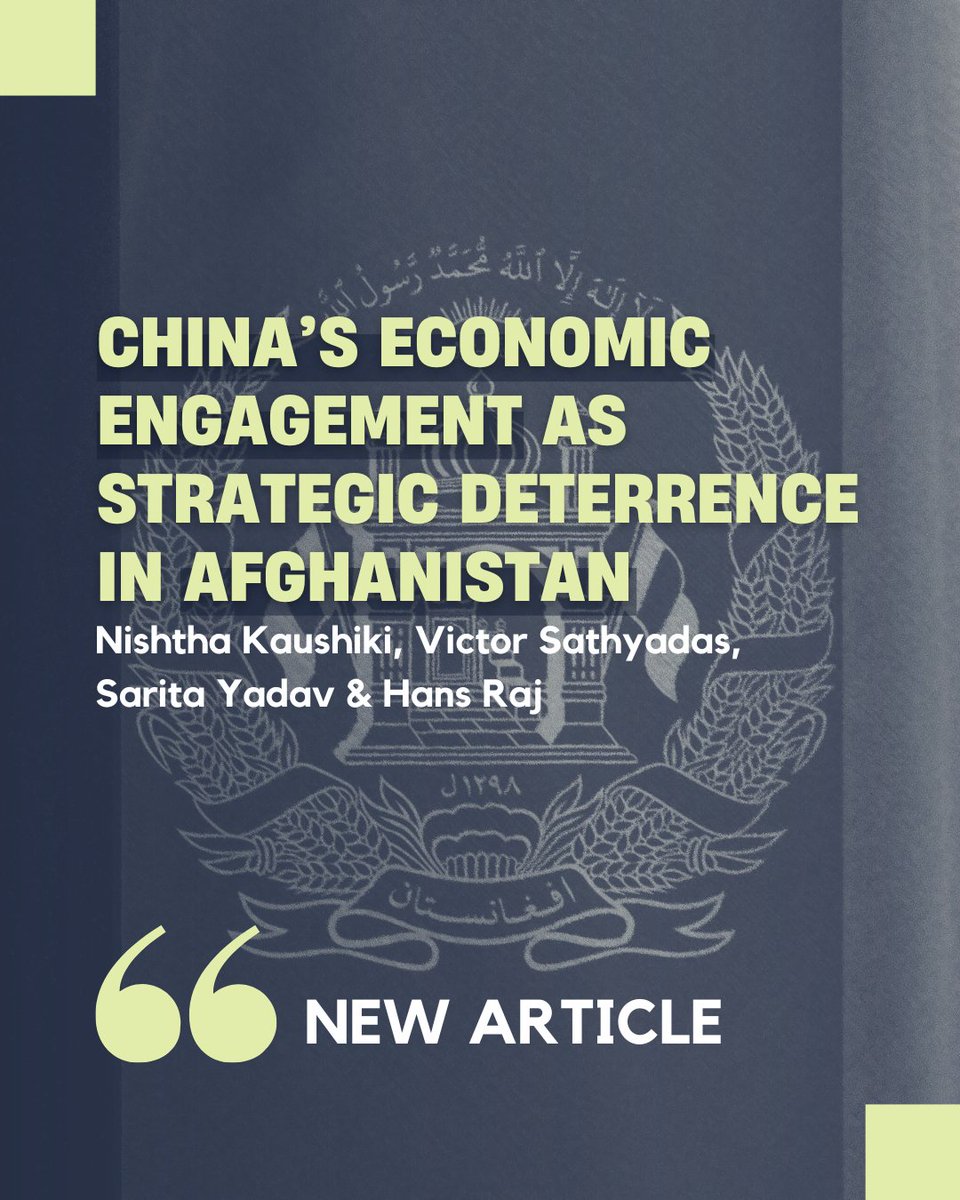 intl_spectator's tweet image. ⚠️New #article online!
🌐 #China’s Economic Engagement as Strategic Deterrence in #Afghanistan
🔍 Find out more: loom.ly/t8zaty8
✒️ Nishtha Kaushiki, Victor Sathyadas, Sarita Yadav & Hans Raj (@cup_bathinda)