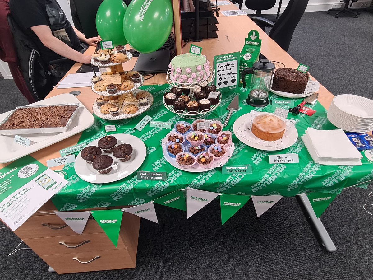 🍰☕ It's the Brit Macmillan Bake Off/Fake Off! 
On Friday the Operations and Maintenance team came together for Macmillan Coffee Morning, raising an amazing £170 for Cancer Research! 💚 #MacmillanCoffeeMorning #TeamSpirit #CancerResearch #CharityFundraiser
