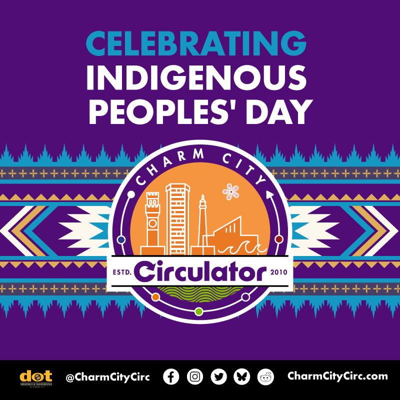 Today, we celebrate Indigenous Peoples’ Day — recognizing the strength, traditions, and contributions of Indigenous communities across the nation. 💜 🌎

@bmorecitydot