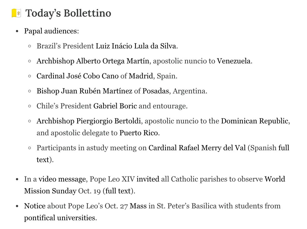 ‣Rupnik judges appointed to tribunal 🇻🇦 

‣Penitential rite to follow St. Peter’s desecration 🇻🇦

‣Cardinal Parolin: Vatican-China deal a “milestone” 🇻🇦🇨🇳

‣Vatican suspends seminary training in Congolese diocese 🇨🇩

S7 tinyurl.com/m53wvc2w

Sign up tinyurl.com/ye6u5xb4
