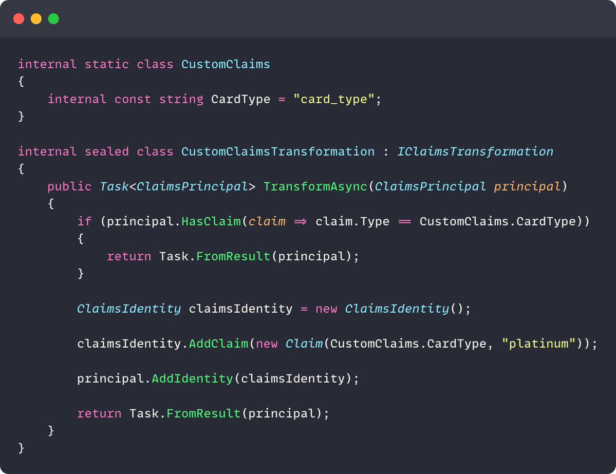 mjovanovictech's tweet image. A very interesting ASP .NET Core feature: Claims Transformation
