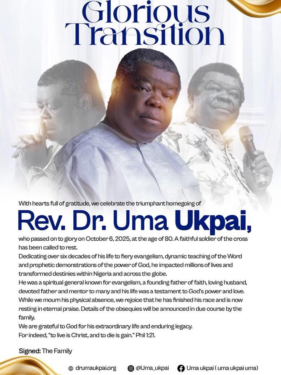ProphetJoelO's tweet photo. No words.
You have run your race well, God’s General.
Now you rest with the Lord, as is the path of all the faithful.
Your legacy lives on, and we rejoice for the privilege of witnessing your days. https://t.co/yibFxeyFvi