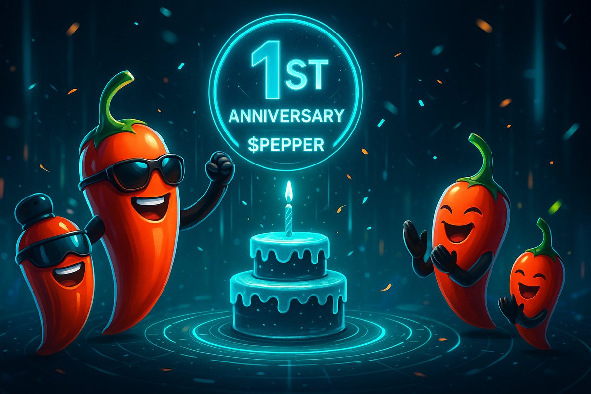 🌶️ Happy 1st Anniversary $PEPPER! 🎉
Pepper’s first birthday — and I couldn’t miss the party.
A year full of spice, fun, and Web3 vibes.

Here’s my entry for the #PepperPeople contest — because who doesn’t love a bit of heat on the blockchain?

Let’s go $PEPPER 🚀

#PEPPER
