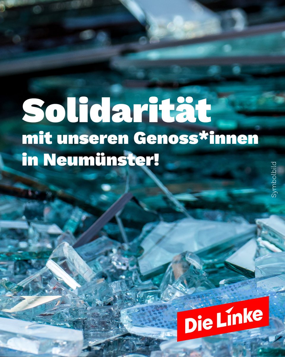 Mutmaßlicher Anschlag auf das Linkenbüro in Neumünster 😡 

Solidarität mit #DieLinke Neumünster ✊🏽