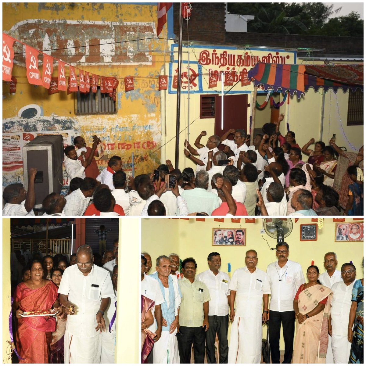 CPIMcuddalore's tweet photo. மார்க்சிஸ்ட் கம்யூனிஸ்ட் கட்சியின் பெண்ணாடம் கட்சி அலுவலகம் திறப்பு நிகழ்ச்சி தோழர் கே.பாலகிருஷ்ணன் திறந்து வைத்தார் 
மற்றும் நடைபெற்ற அரசியல் விளக்கப் பொதுக்கூட்டத்தில் அரசியல் தலைமை குழு உறுப்பினர் தோழர்.கே பாலகிருஷ்ணன் மாவட்ட செயலாளர் தோழர்.மாதவன் மாநில குழு உறுப்பினர்கள் https://t.co/L9BQVlUpiC