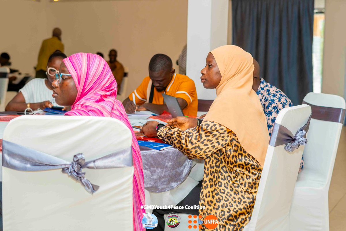 UNFPA The Gambia (@unfpathegambia) on Twitter photo Starting the week with youth power for peace💪
Today, we join partners for the formalization and capacity building of the #GMBYouth4Peace Coalition — empowering young Gambians to lead the #YouthPeaceSecurity agenda & advance lasting peace. 
<a href="/PeaceHubGMB/">Peace Hub The Gambia</a> Starting the week with youth power for peace💪
Today, we join partners for the formalization and capacity building of the #GMBYouth4Peace Coalition — empowering young Gambians to lead the #YouthPeaceSecurity agenda & advance lasting peace. 
<a href="/PeaceHubGMB/">Peace Hub The Gambia</a>