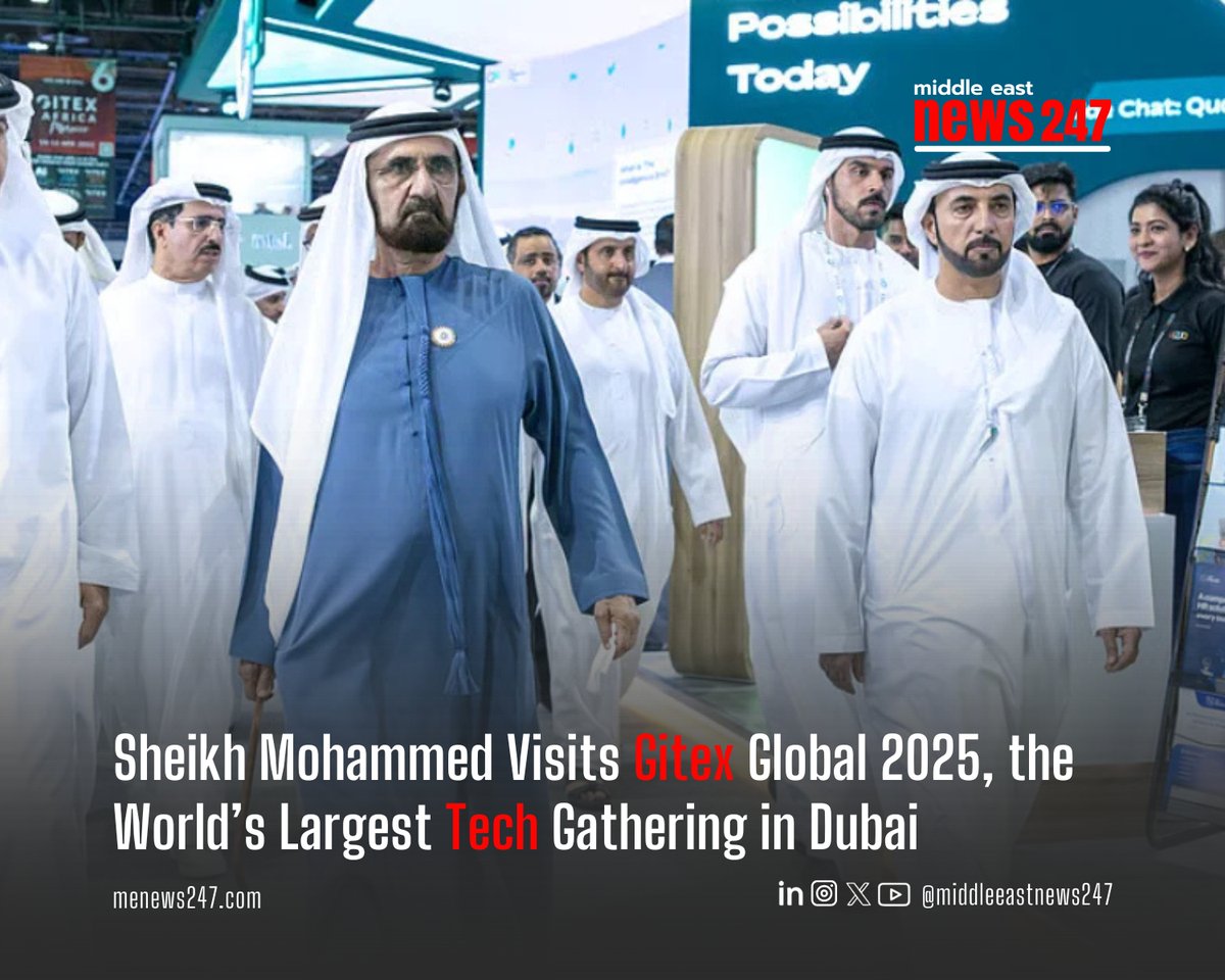 menews247's tweet image. Sheikh Mohammed Visits Gitex Global 2025, the World’s Largest Tech Gathering in Dubai 

Read the full story here :menews247.com/sheikh-mohamme…

 #GitexGlobal2025 #DubaiTech #UAEInnovation #SheikhMohammed #DigitalEconomy #TechExhibition