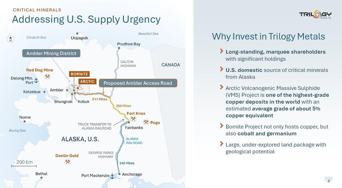 Expect a burst of new activity in Alaska's Ambler Mining district (which was suspended under Biden) as Trump goes Warp Speed 2.0 on critical minerals/rare earths