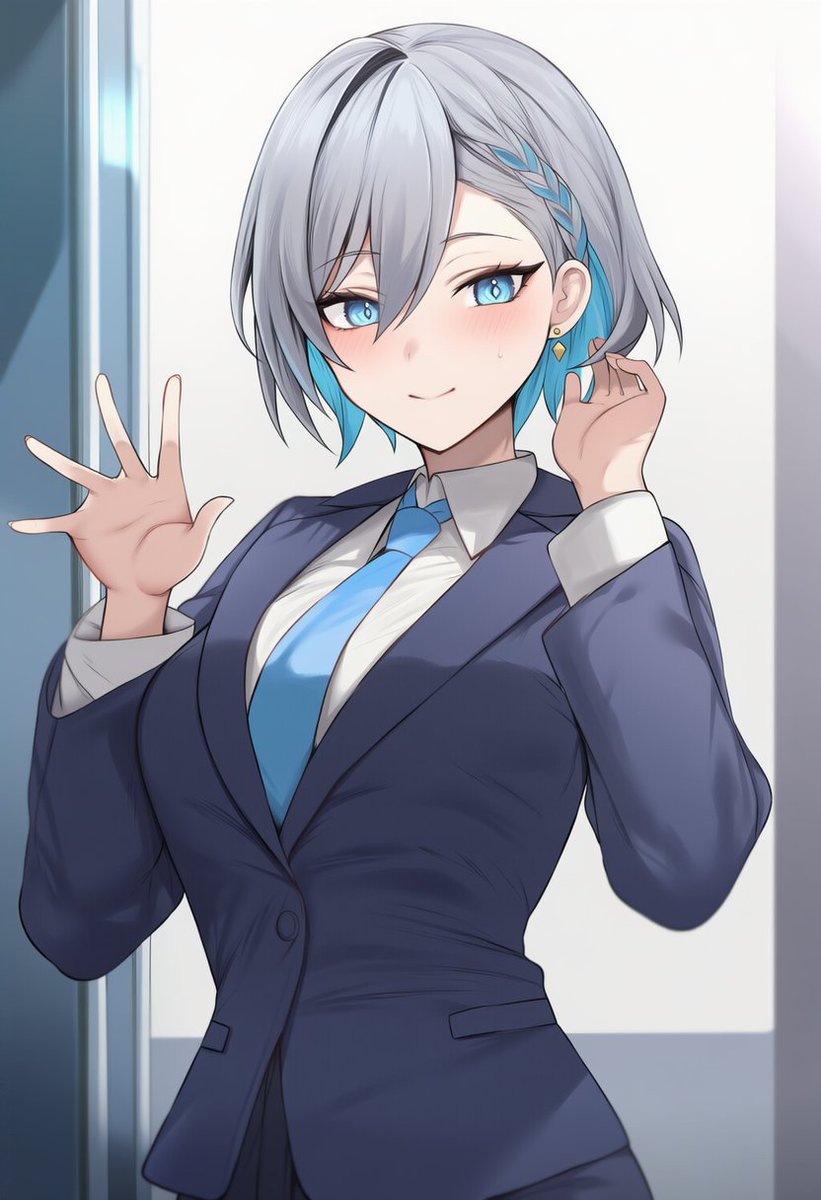 オリキャラ試作です。
もしかすると似たキャラいるかもしれませんが、
ショートヘアから始まり
とりあえず合いそうなプロンプト突っ込んだ結果になります。

初のオリキャラですので
温かい目で見ていただけると嬉しいです。

服はよくわからないのでスーツ着せました。 