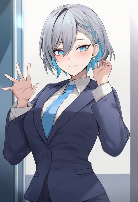 オリキャラ試作です。
もしかすると似たキャラいるかもしれませんが、
ショートヘアから始まり
とりあえず合いそうなプロンプト突っ込んだ結果になります。

初のオリキャラですので
温かい目で見ていただけると嬉しいです。

服はよくわからないのでスーツ着せました。 