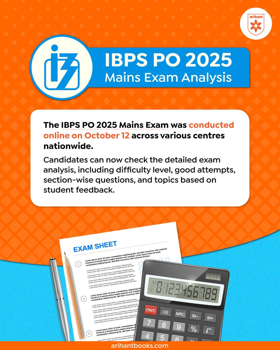 IBPS PO 2025 Mains Exam Analysis 📊

The IBPS PO 2025 Mains Exam was successfully conducted online on October 12. 📅

Candidates can now access the detailed exam analysis, covering difficulty levels, good attempts, section-wise questions, and feedback-based topics. Perfect for