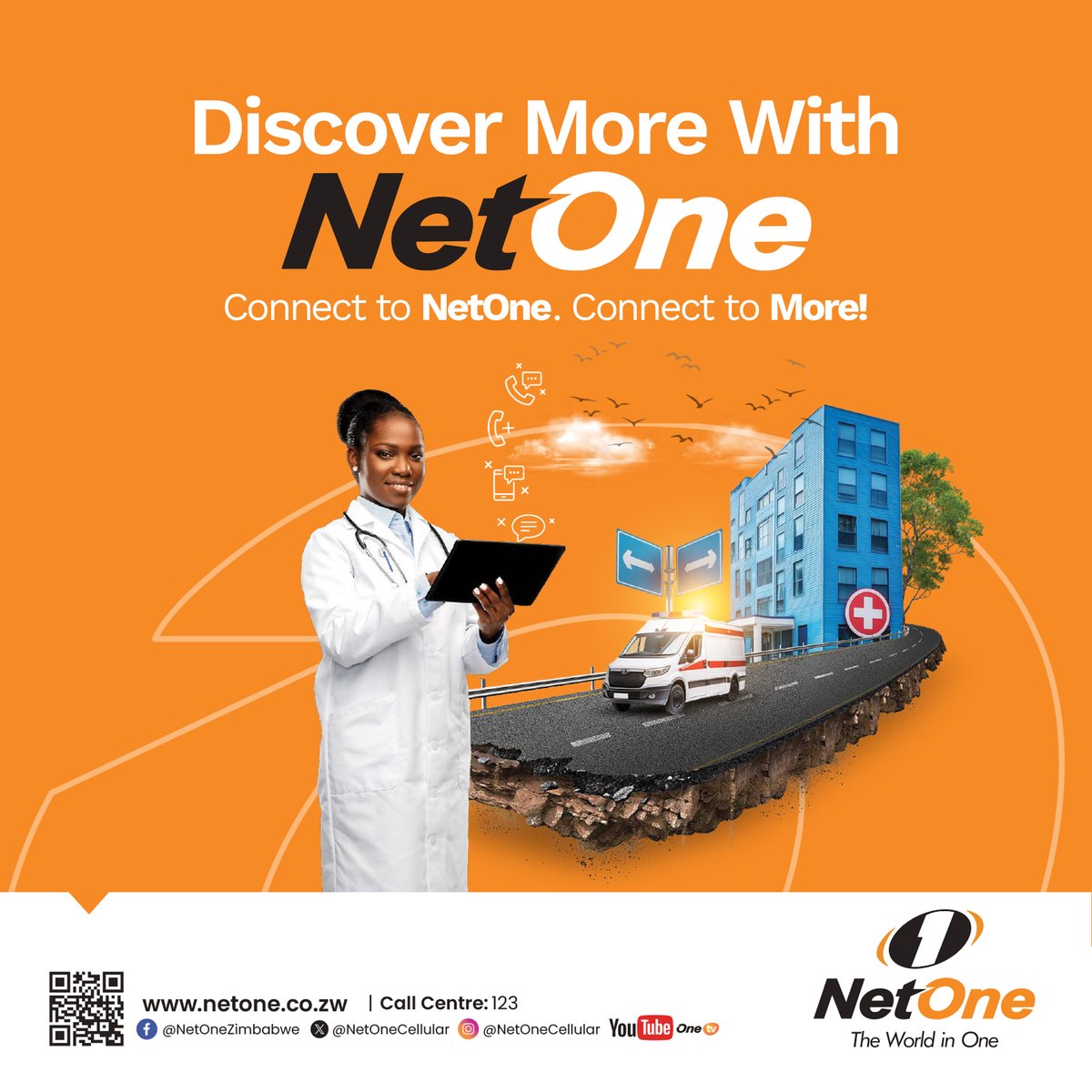 NetOneCellular's tweet photo. Stay connected to what matters most! Discover MORE with NetOne.
Talk, surf, play, and stream β Dial *379# now!
#MunhuWeseKuNetOne
#ConnectMore https://t.co/J3js9KHAsD