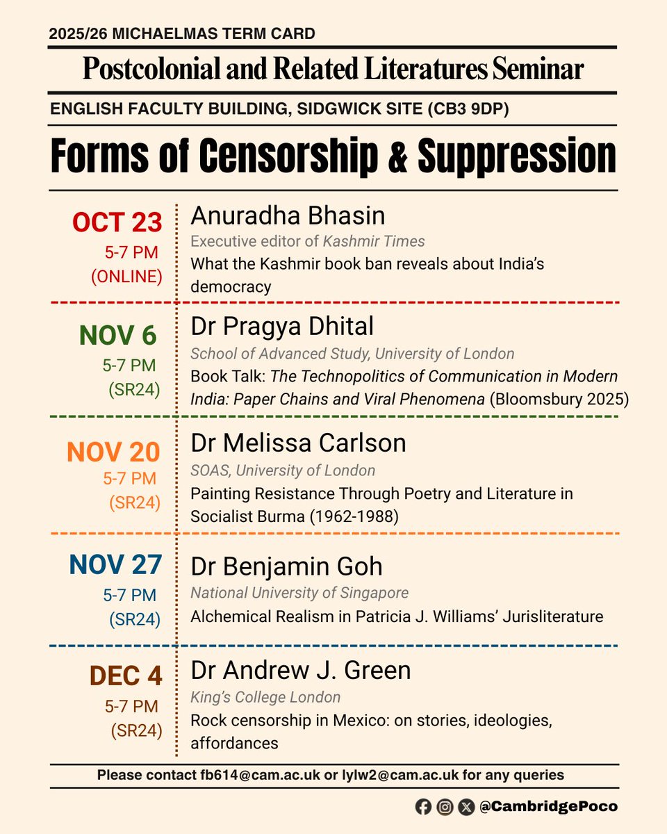 Cambridge Postcolonial Literatures Seminar tweet media