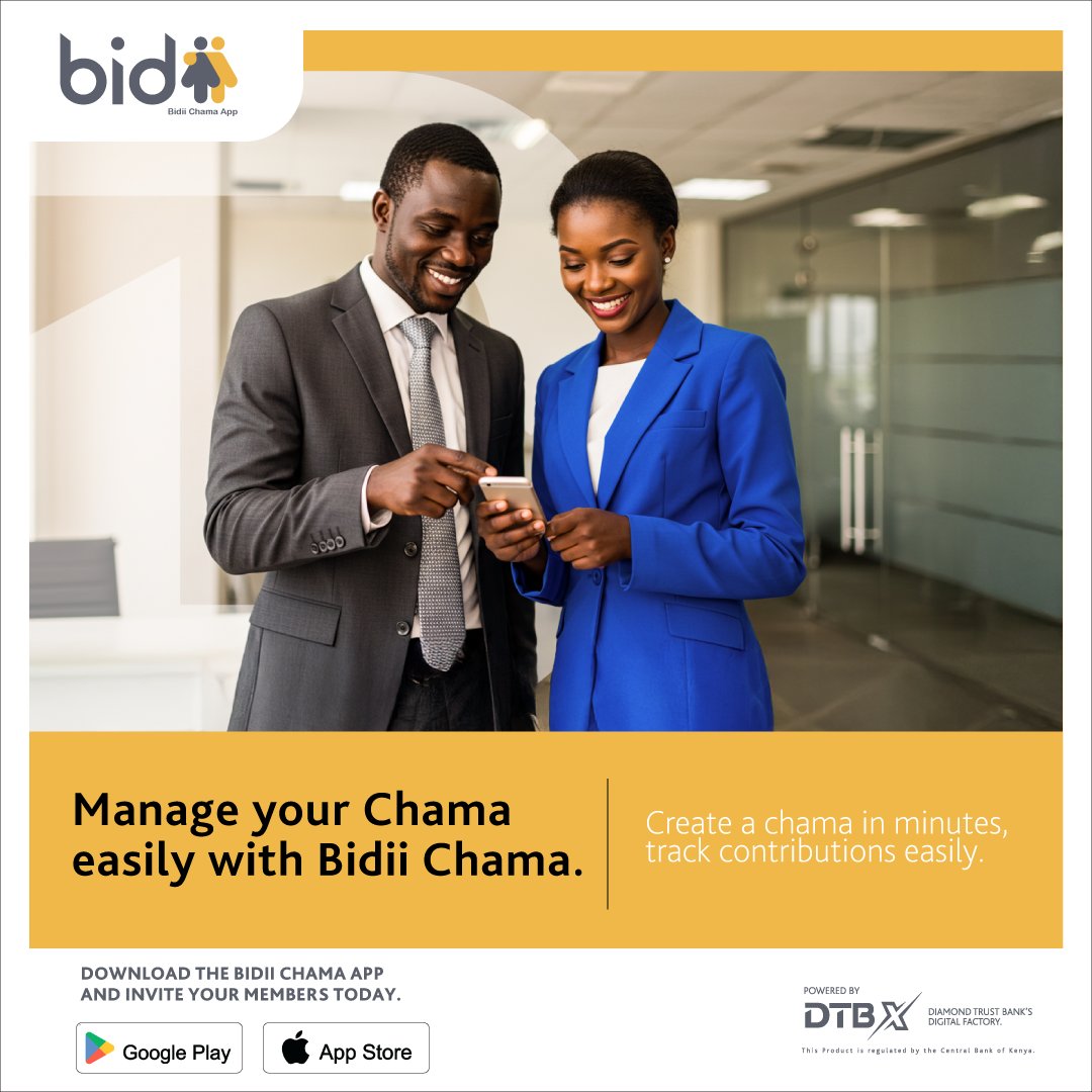 Forget the endless WhatsApp messages and lost records. With Bidii Chama, you can create your chama in minutes and track contributions with ease. Start today and make chama management stress-free.
#BankOnUs
