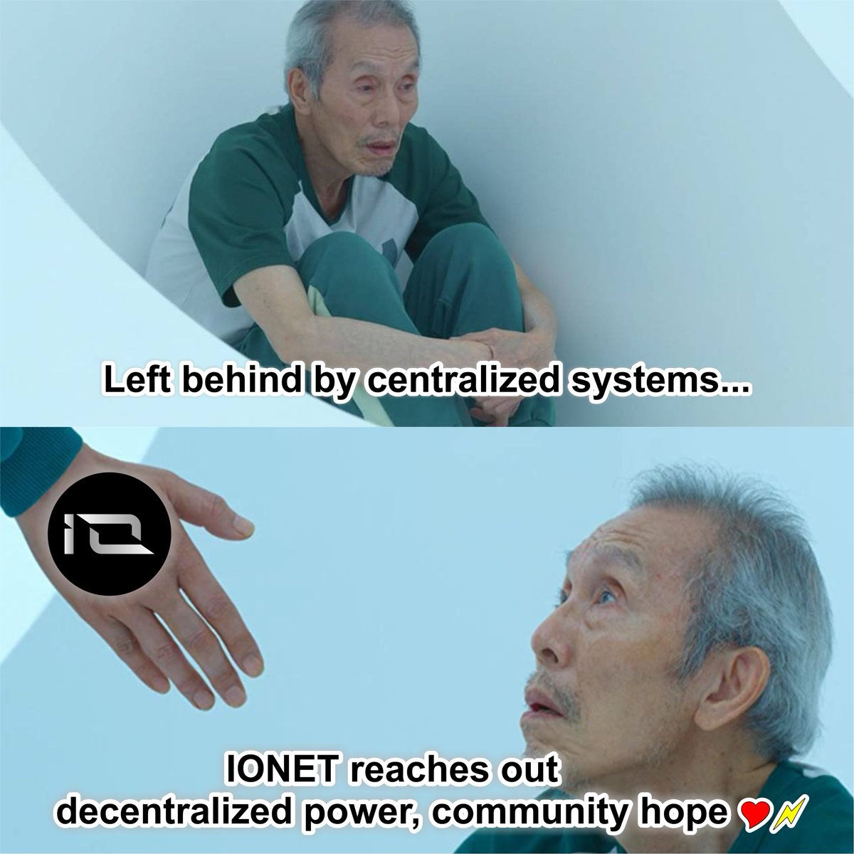 xstsetra's tweet image. When centralized systems leave you broken and alone…
IONET reaches out — decentralized power, community hope ❤️‍🔥⚡️

@ionet  @ionet_my 

#IONET #DecentralizedAI #AICompute #Web3 #IONETMemeCompetition