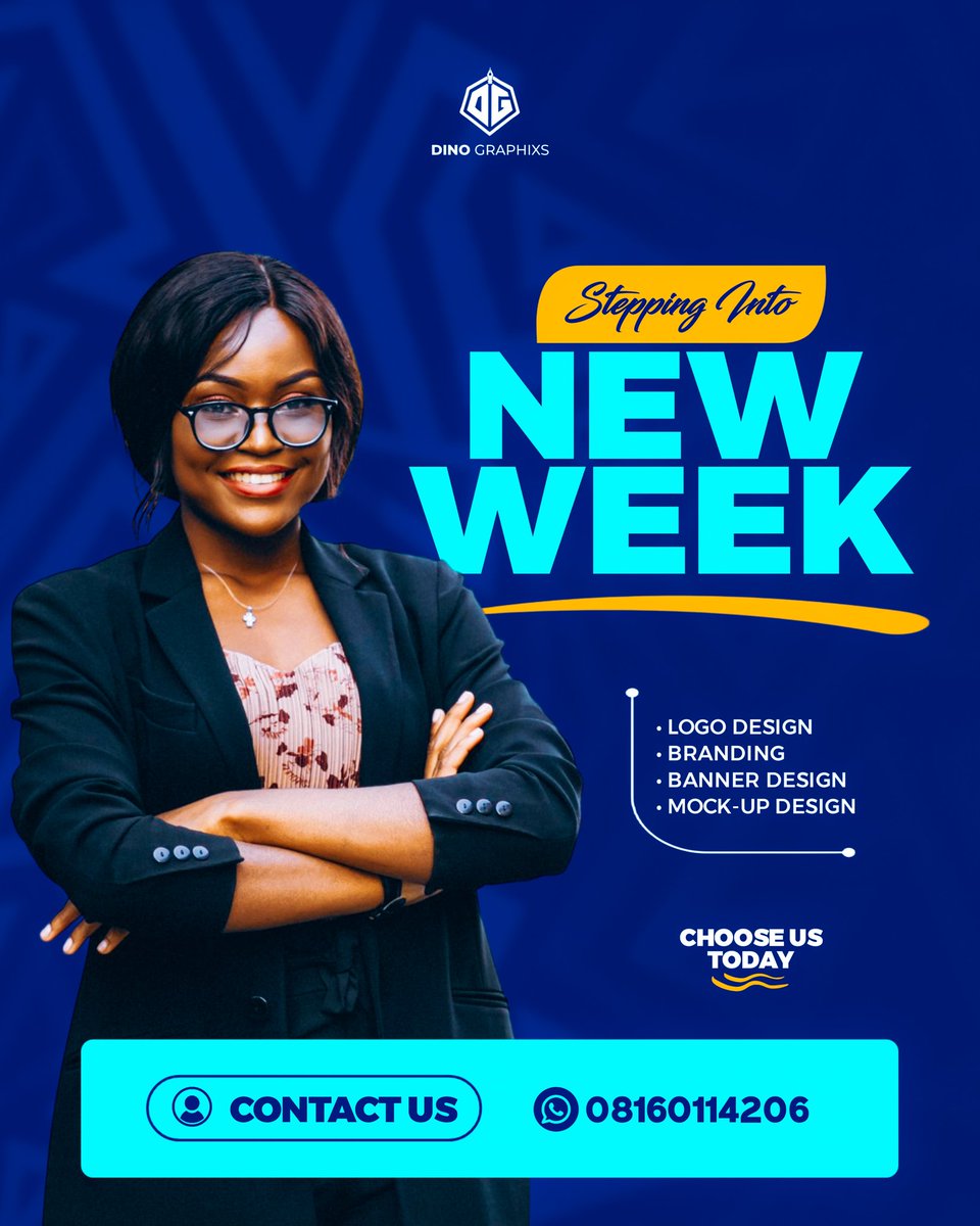 Dino_Graphixs01's tweet image. New Goals, New Designs, Same Creative 🔥
Your Vision 💡 Our Craft 🎨💡 — No impossibilities, GOD LEADS.

#NewWeek #GraphicsDesign #Creativity #LogoDesign #VisualBranding #NaijaCreatives