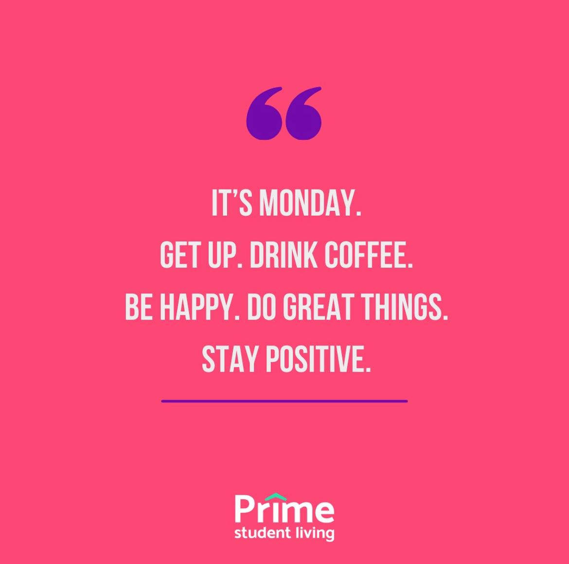 Happy Monday!

Time to get productive and motivated! 💪

It’s a new week with new challenges and things to look forward to ☺️

Make your Monday a bright and happy day 💜

#monday #newweek #motivation #studentaccommodation