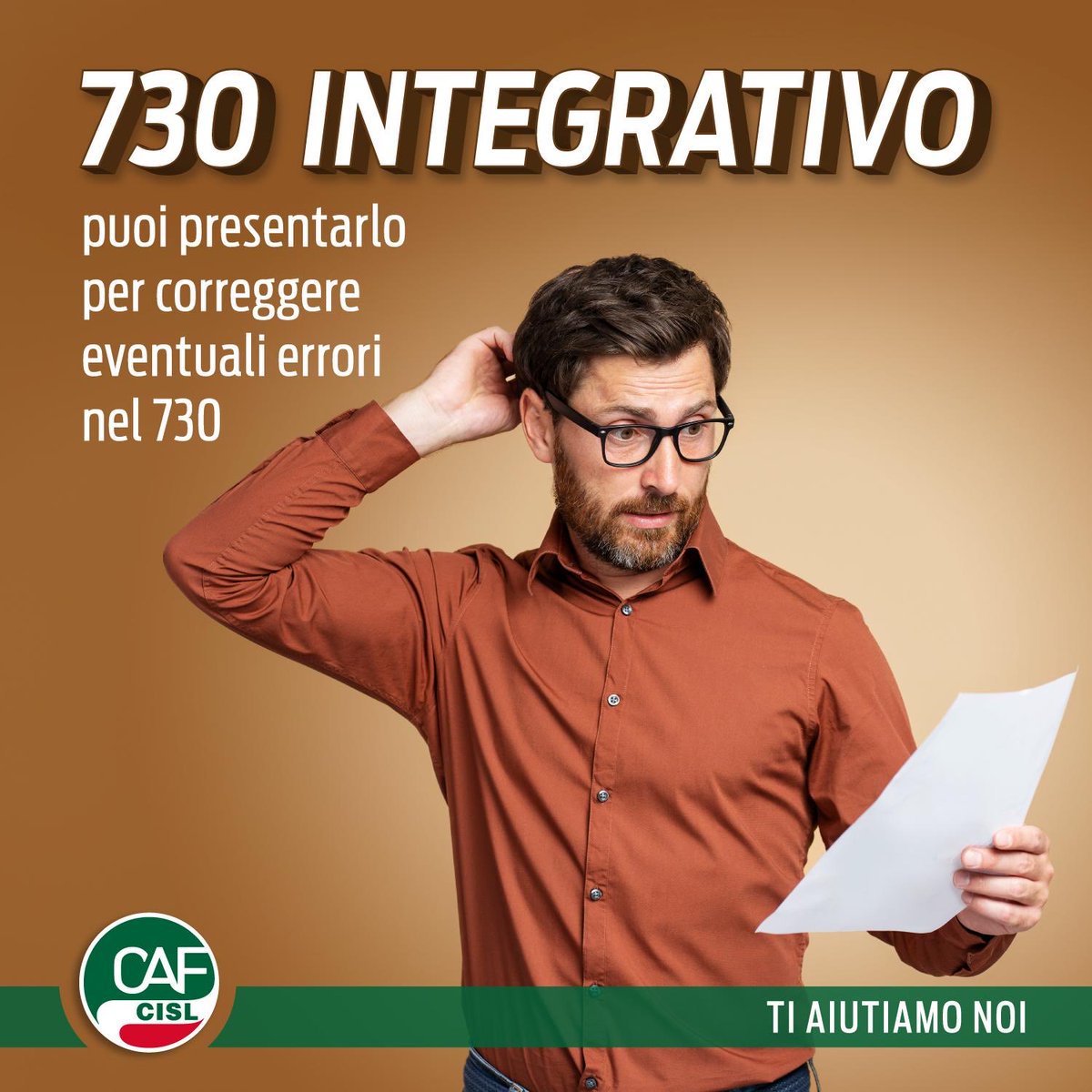 Hai sbagliato qualche calcolo nel tuo #modello730 ? Hai visto errori dopo aver presentato la tua dichiarazione? 

✅ Con Caf CISL puoi presentare il 730 integrativo per sistemarli. 

Prenota un appuntamento, ti aiutiamo noi 👍. 
Prenota qui: cafcisl.it/prenota_appunt…