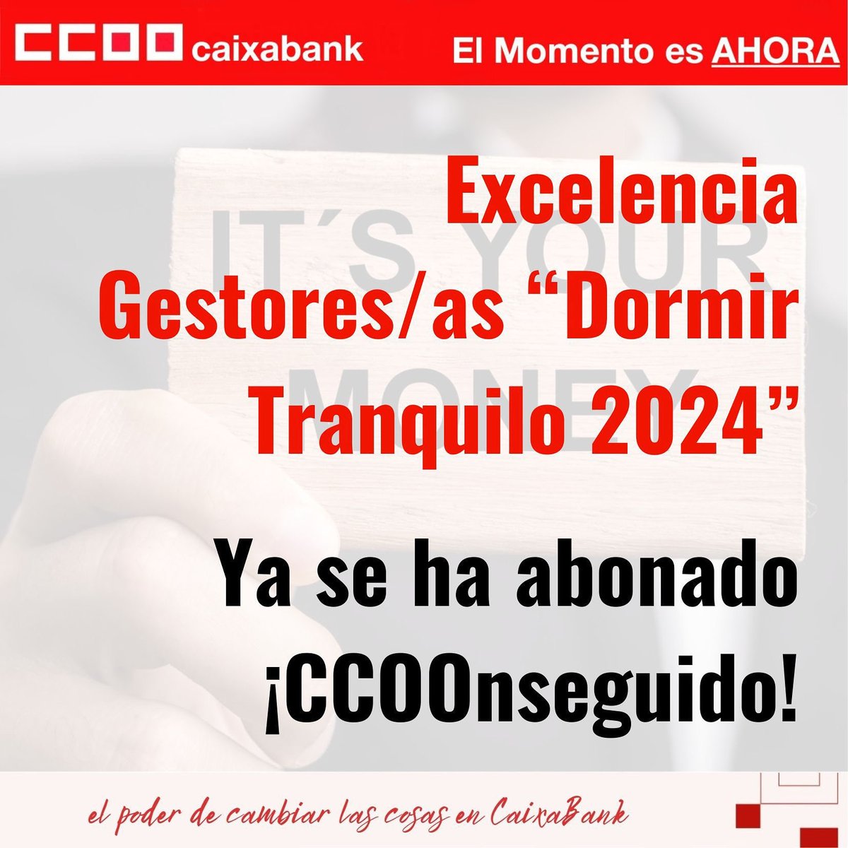 *El pasado sábado se efectuó el ingreso en Tarjeta Incentivo del premio Excelencia  Dormir Tranquilo 2024 a aquell@s gestor@s que no habían cobrado por no tener asignada la cartera a 31/12/24*