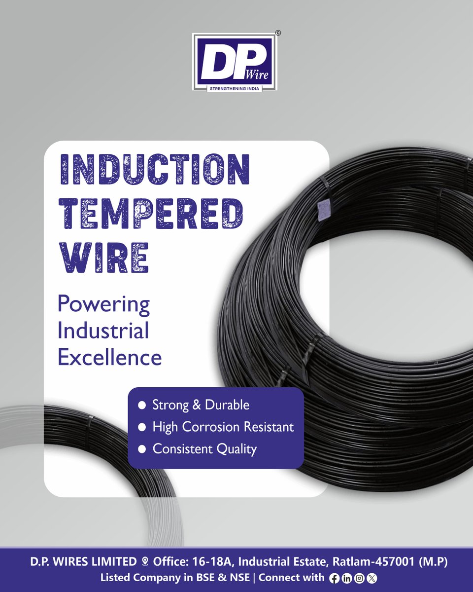 DPwiresltd's tweet image. When resilience meets reliability, Trust DP Wires for superior strength.
.
Website: dpwires.co.in
.
#dpwires #lrpcstrands #strenght #Engineering #indianconstruction