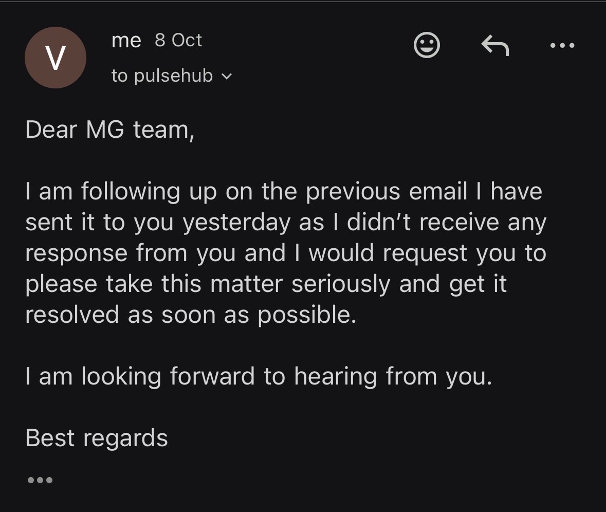 PuriVatsalya's tweet image. Disappointed with the lack of response from the @MGmotor team. Despite repeated follow-ups via email and chat, my query remains unresolved. Even the GM is not answering calls. Is this how customer service is handled?@MGSupportIndia #MGMotor #CustomerSupportFail #UnresolvedIssue