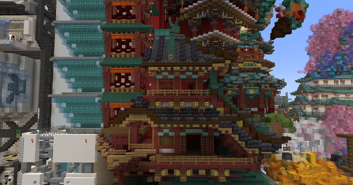 #Minecraft違法建築イベ #minecraft建築コミュ 
中華エリア作ってきました🙌