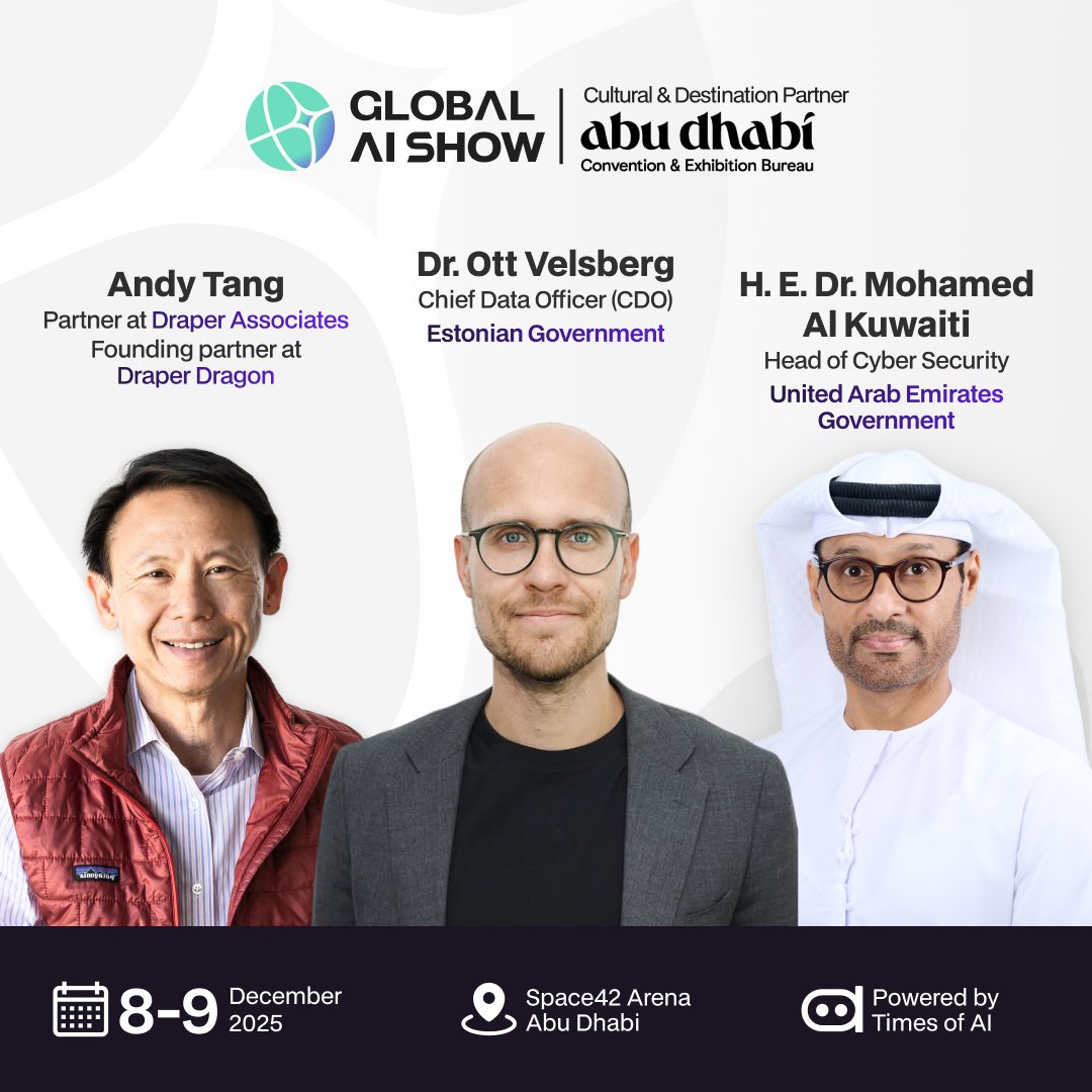 icoda_io's tweet image. The future of #AI is here. 🌍
Join the world’s brightest minds at Global AI Show Abu Dhabi 2025 — 2 days of innovation, insight & impact.
📅 Dec 8–9 | 📍 Space42 Arena, Abu Dhabi
🎟️ Early bird passes → globalaishow.com/abu-dhabi
#GlobalAIShow #Tech #Innovation