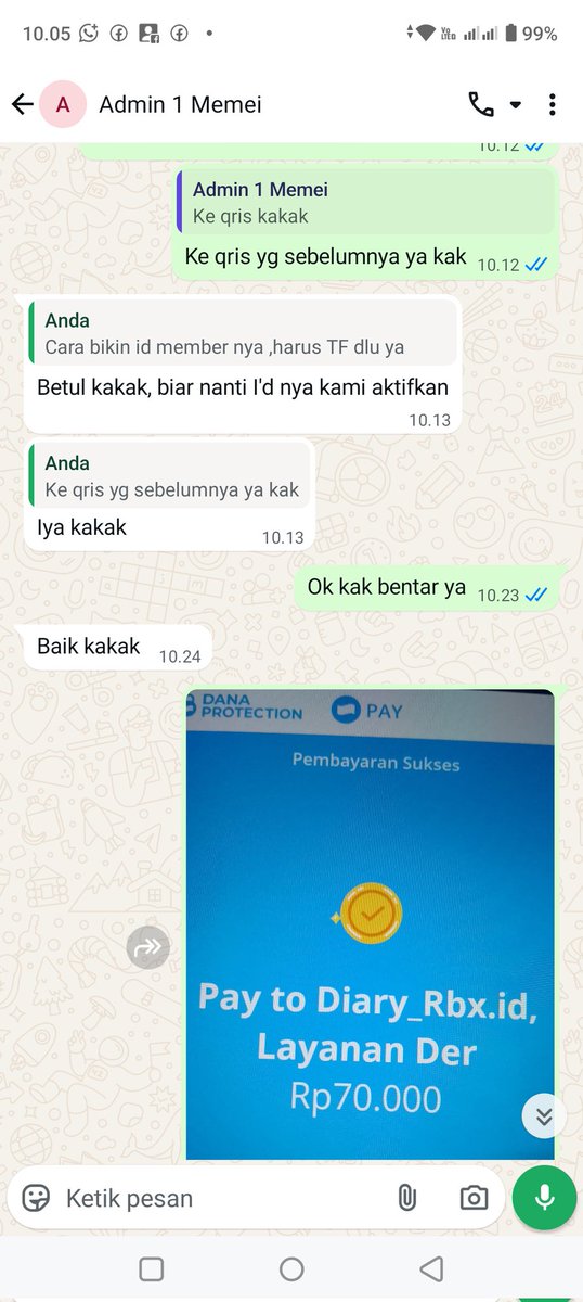 indahann100303's tweet image. Halo gais hati hati kalo Mau top up robux jangan sampai klain kena tipu kek aku ,udah di TF duitnya orangnya malah ngilang gitu aja nih akun orangnya kalo gak percaya kalian mampir aja ke Ig nya,no dia sama dgn yg di post aku ini
Sama.
#ROBLOX
#penipuan #topuproblox