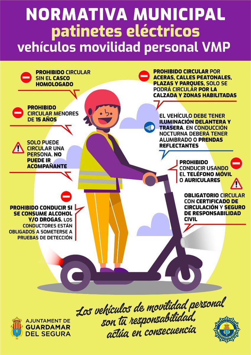 Guardamar_'s tweet image. En los próximos días entrará en vigor la nueva normativa municipal sobre patinetes eléctricos. Echad un vistazo 👇