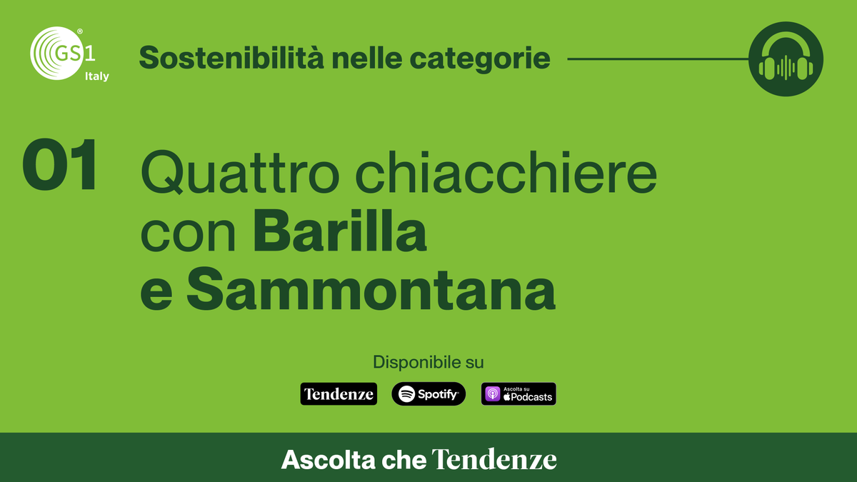 𝗤𝘂𝗮𝘁𝘁𝗿𝗼 𝗰𝗵𝗶𝗮𝗰𝗰𝗵𝗶𝗲𝗿𝗲 𝗰𝗼𝗻 <a href="/barillagroup/">Barilla Group</a> e <a href="/SammontanaTweet/">Sammontana</a> 

🎙bit.ly/3ITbq8n 
Come può l’industria alimentare ridurre l’impatto della produzione delle materie prime senza compromettere competitività? #AscoltaTendenze il nostro nuovo podcast <a href="/GS1italy/">GS1 Italy</a>