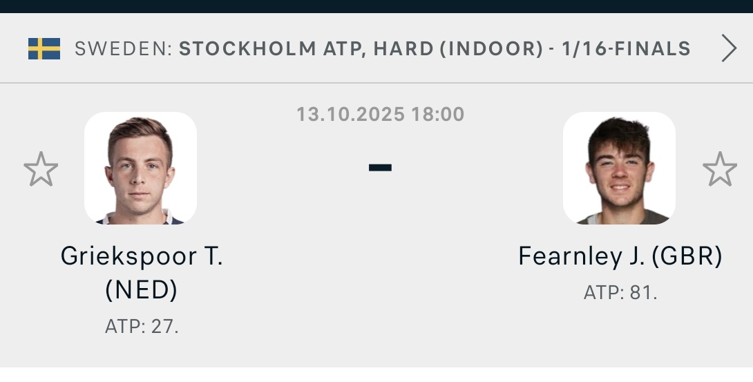 💣𝐏𝐎𝐓𝐃

Griekspoor vs Jacob Fearnley 

📊 3-0 Last 3 Plays (100%)
📊 19-7 Last 26 Plays (73%)
🚀 Consistency = profits

🔓 My bot will send to everyone who ❤️ 𝐋𝐈𝐊𝐄 &amp; 🔁 𝐑𝐄𝐓𝐖𝐄𝐄𝐓 + 𝐑𝐄𝐏𝐋𝐈𝐄𝐒 💬 (Must be following <a href="/TennisXpert19/">TennisXpert 🎾</a>)