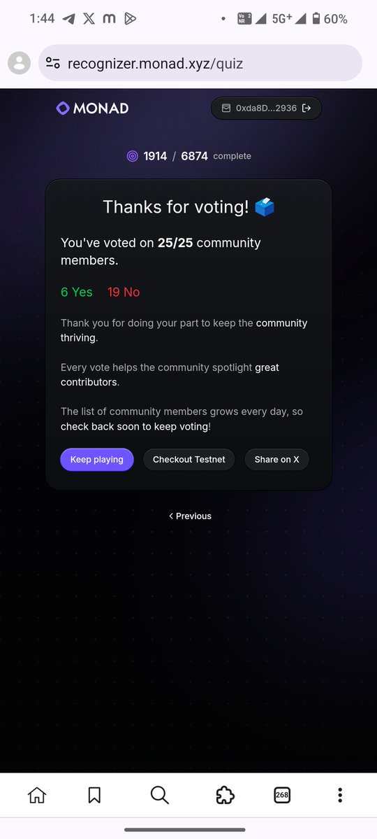 HarisViper's tweet image. I remember everyone who is been here comment below so I can recognize you too.
Don’t forget to recognize me
recognizer.monad.xyz
And give me the screenshot I will say yes to you too.