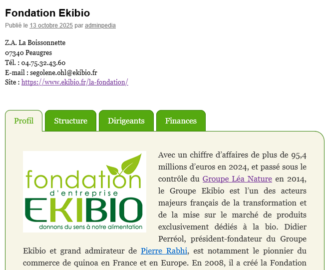 ecolopedia's tweet photo. Mise à jour des éléments concernant la @FondationEkibio : https://t.co/xFeS67cQJb https://t.co/m3XW4DSQeP