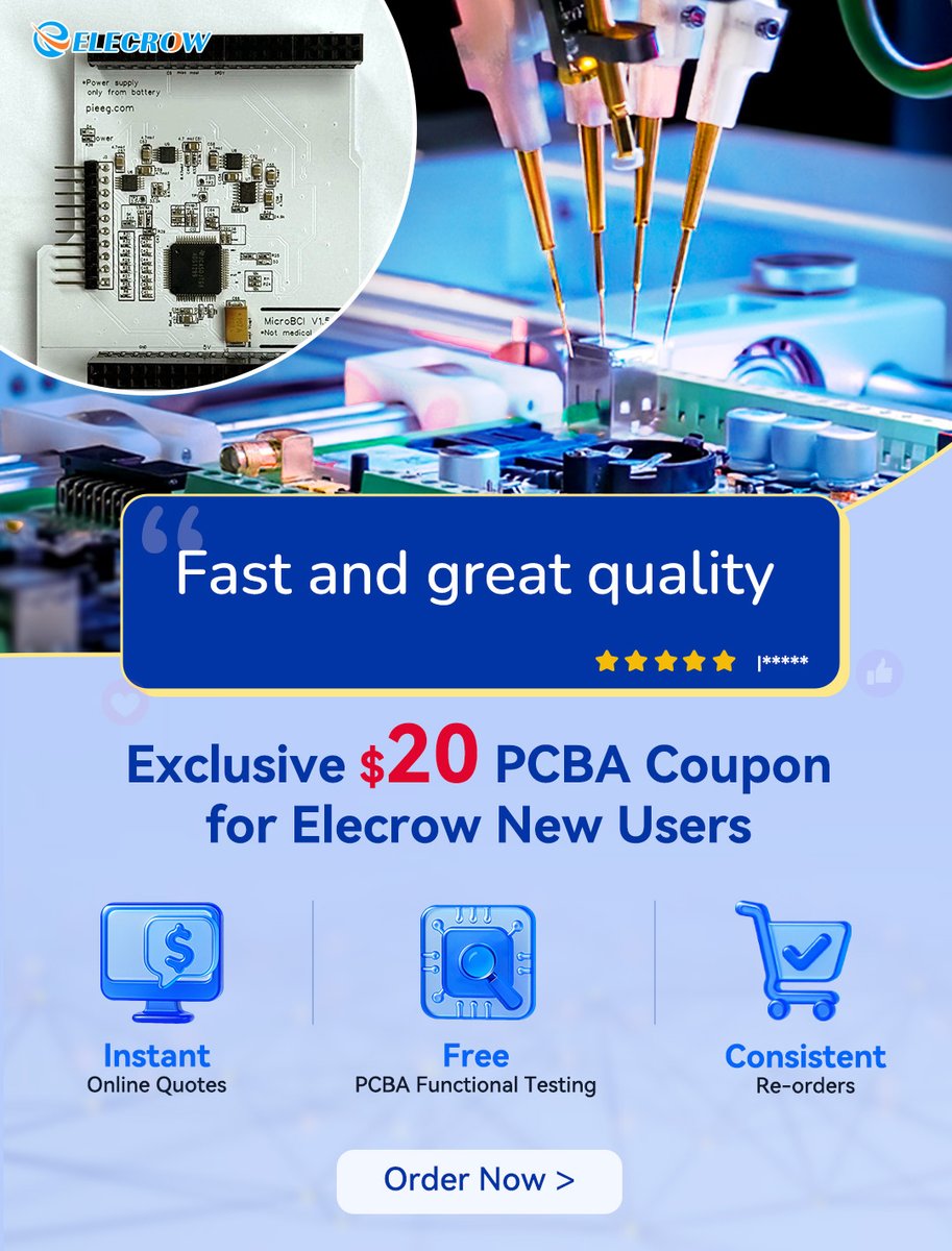 Elecrow1's tweet image. 📢 Keep your ears open! Check out what our customers are saying about #Elecrow&apos;s PCBA services. Their satisfaction speaks for itself. Ready to give it a try?  👇 #ElecrowPCB
elecrow.com/feedback/fast-…