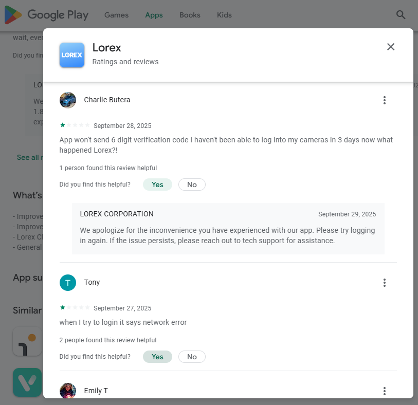 Avoid Lorex Product(Lorex): {Magnus Vilhelm- August 15, 2025- Terrible. I rely so much on my cameras and have invested so much money into my current systems. "Something went wrong" might as w...hing it touches.}👎(In Short=&gt;Sucks quality of Lorex-China)#2555698