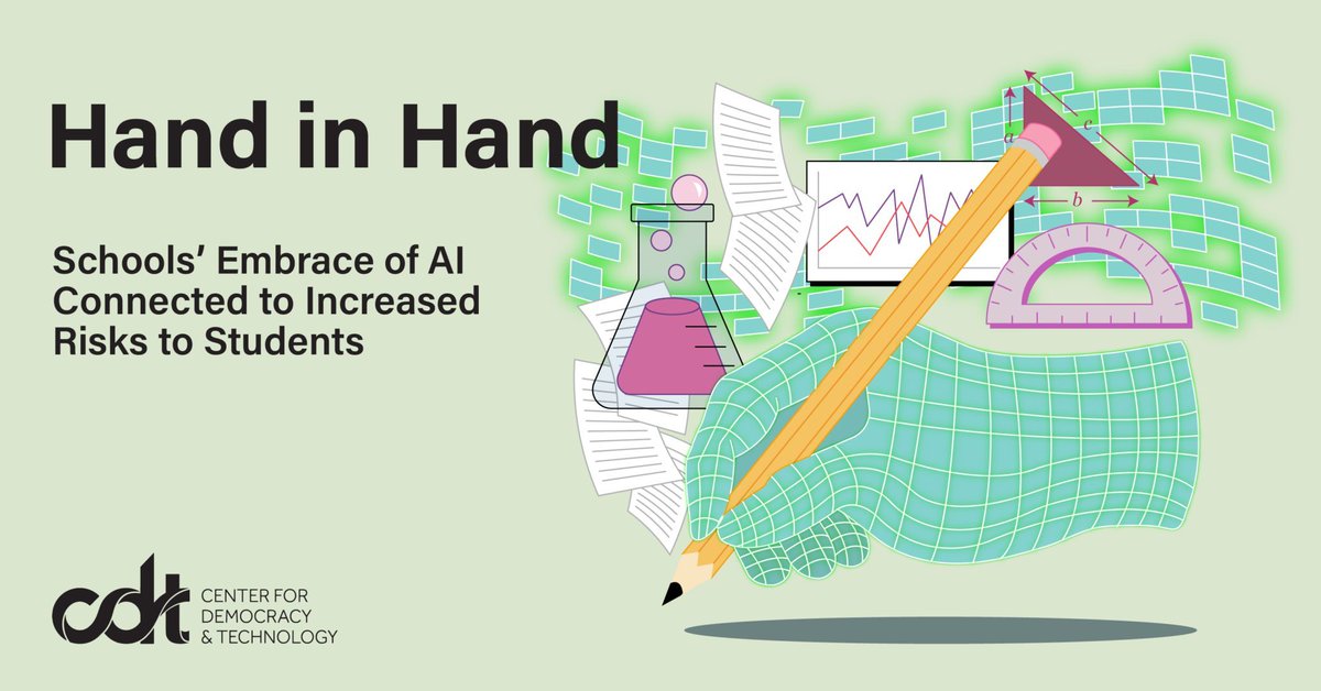 Demokrasi ve Teknoloji Merkezi'nin (<a href="/CenDemTech/">Center for Democracy & Technology</a>) okullarda yaptığı bir ankete göre öğrencilerin %43'ü arkadaşlık tavsiyeleri, %42'si ruh sağlığı desteği, %42'si hayal dünyasına kaçmak ve %19'u romantik ilişkileri simüle etmek için #yapayzekâ kullanıyor.

cdt.org/insights/hand-…