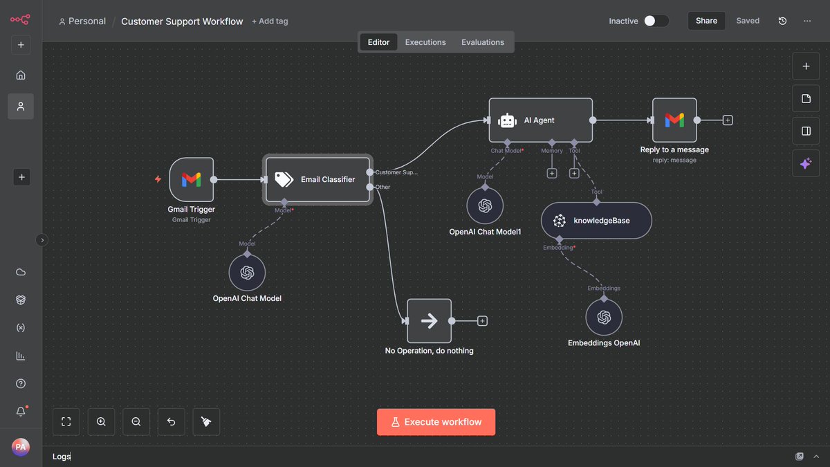 pelztheanalyst's tweet photo. Your support team spends 40% of their time just reading and categorizing emails.

Here's the automation that handles it for them. 👇 https://t.co/R0MPGyvmBC