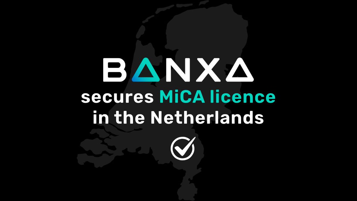 BanxaOfficial's tweet image. 🚀 Big news from @BanxaOfficial – our European entity has secured a MiCA licence from the Netherlands, allowing us to operate as a regulated Crypto Asset Service Provider (CASP) across 30 EEA countries.
Proud of our team for meeting the highest regulatory standards whilst…