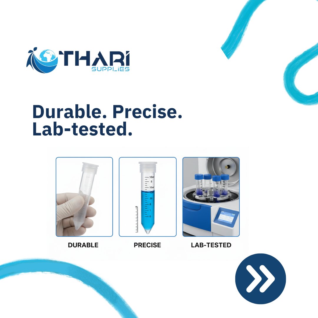 Thari_supplies's tweet image. From research to diagnostics, centrifuge tubes are the backbone of accurate lab work.
Thari Supplies delivers durable and precise solutions you can count on.
#ThariSupplies #CentrifugeTubes #LabAccuracy