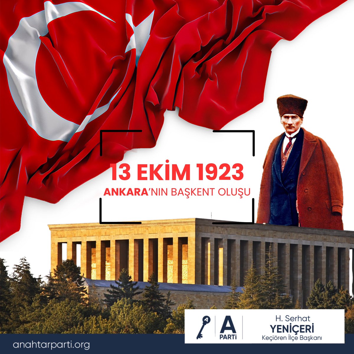 Ankara’nın Başkent Oluşunun 102. Yılı Kutlu Olsun! 🇹🇷

Milli mücadelenin kalbi, Cumhuriyetimizin simgesi Ankara, 102 yıldır gururumuz olmaya devam ediyor.
Bu kutlu mirası, aynı inanç ve kararlılıkla geleceğe taşıyoruz.