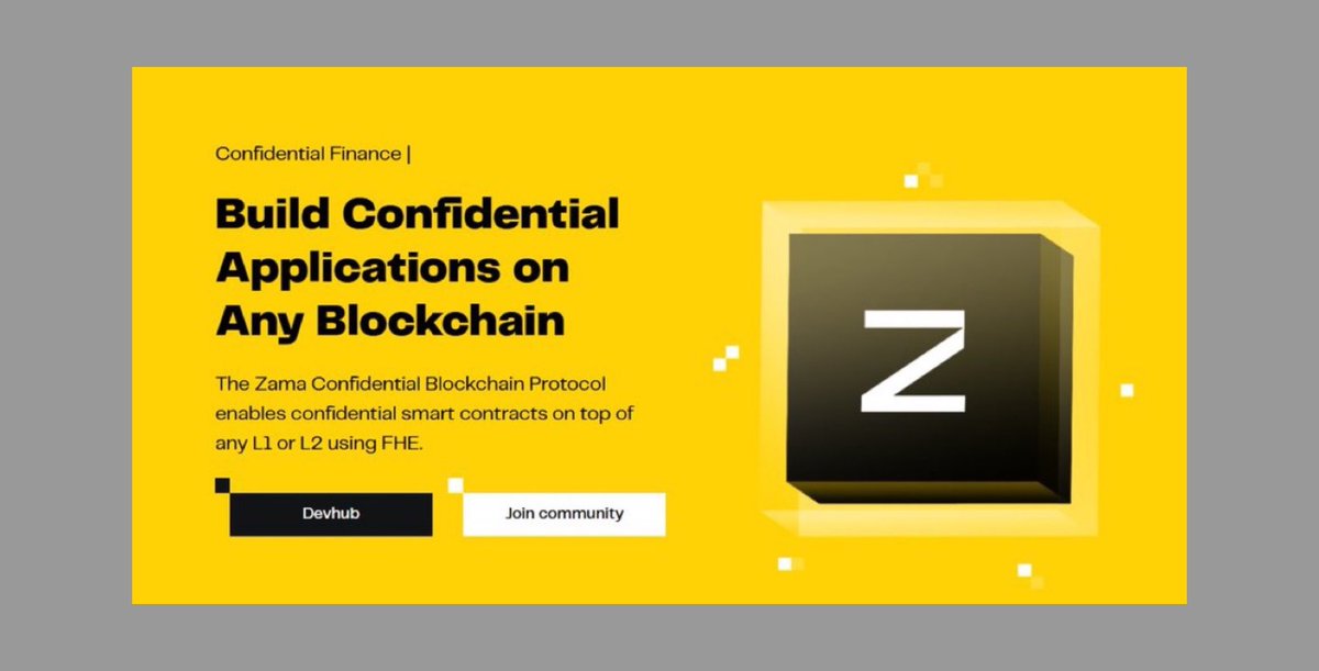 0x_cgweb3's tweet image. so more on @zama_fhe:
zama is a Protocol that enables confidentiality on any L1 or L2.
It is an open source cryptography company that builds
Fully Homomorphic Encryption (FHE) solutions for blockchain,
a tek that allows data to be processed while it’s still encrypted.…