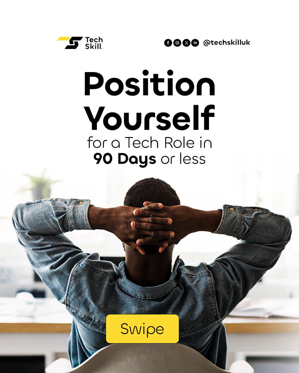 TechSkillUk's tweet image. Dreaming of a tech career? Start your journey today and land a role in just 90 days or less.
TechSkill UK gives you the skills, structure, and support you need to make it happen.
#TechCareer #TechSkillUK #LearnTech